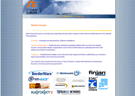 Our website designers created a corporate looking site for software reseller Storm Europe