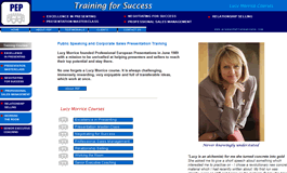 Our webdesigners created 3 webpages for PEP - Presentation and Public Speaking Coach Lucy Morrice